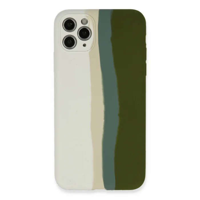 BUĞZ İphone 11 Pro Kılıf Ebruli Lansman Silikon - Beyaz-yeşil