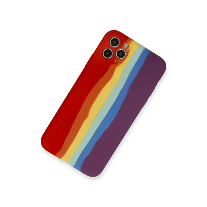 BUĞZ İphone 11 Pro Kılıf Ebruli Lansman Silikon - Kırmızı-mor