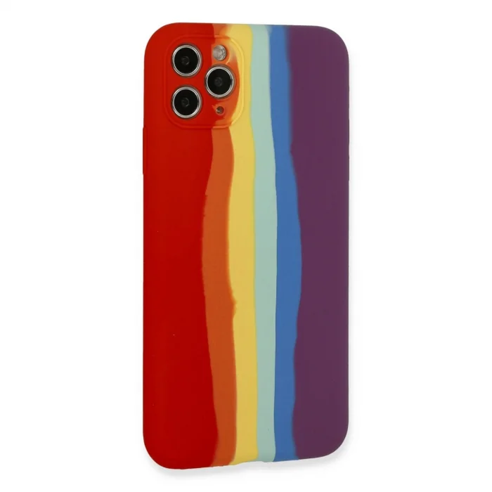 BUĞZ İphone 11 Pro Kılıf Ebruli Lansman Silikon - Kırmızı-mor