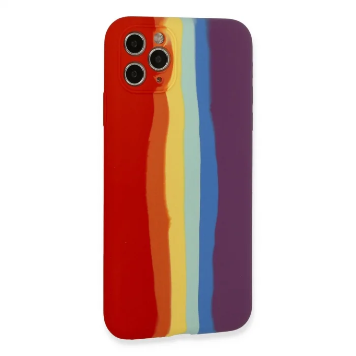 BUĞZ İphone 11 Pro Kılıf Ebruli Lansman Silikon - Kırmızı-mor