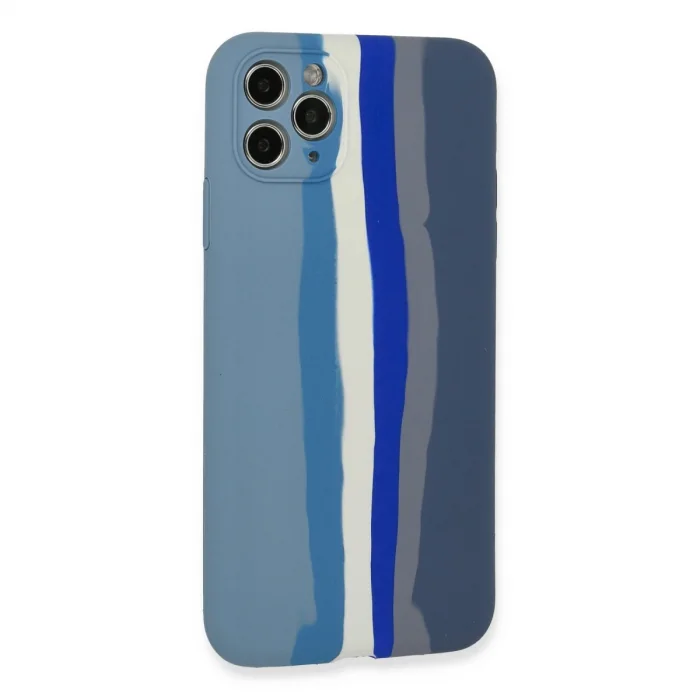 BUĞZ İphone 11 Pro Kılıf Ebruli Lansman Silikon - Mavi-gri