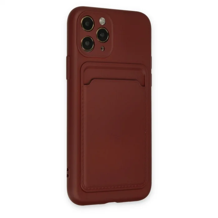 BUĞZ İphone 11 Pro Kılıf Kelvin Kartvizitli Silikon - Bordo