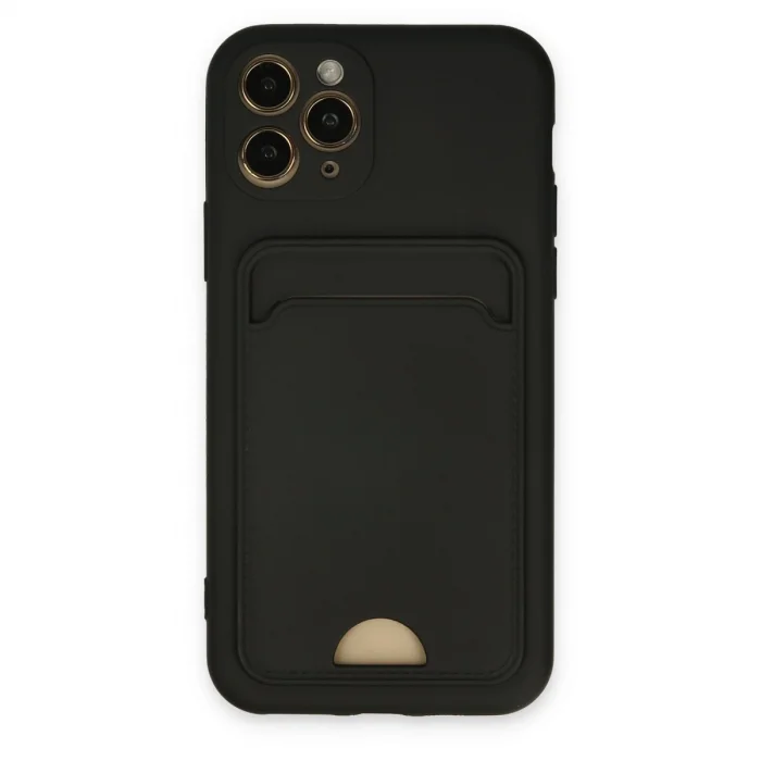 BUĞZ İphone 11 Pro Kılıf Kelvin Kartvizitli Silikon - Siyah