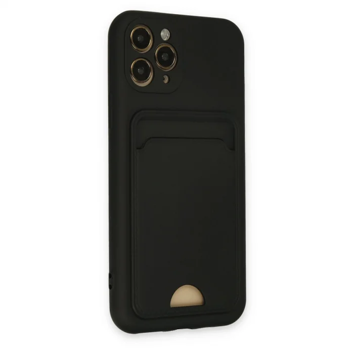 BUĞZ İphone 11 Pro Kılıf Kelvin Kartvizitli Silikon - Siyah