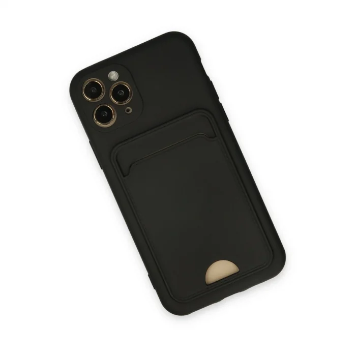 BUĞZ İphone 11 Pro Kılıf Kelvin Kartvizitli Silikon - Siyah