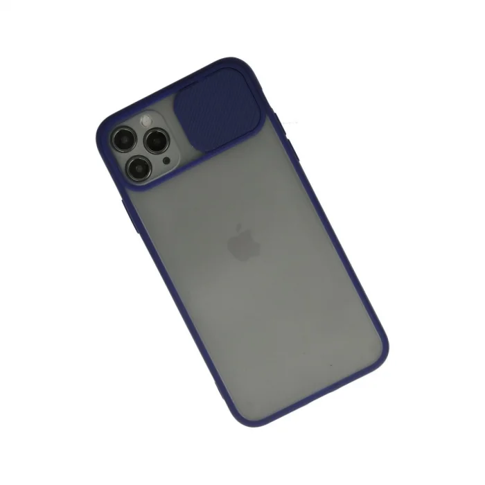 BUĞZ İphone 11 Pro Kılıf Palm Buzlu Kamera Sürgülü Silikon - Lacivert