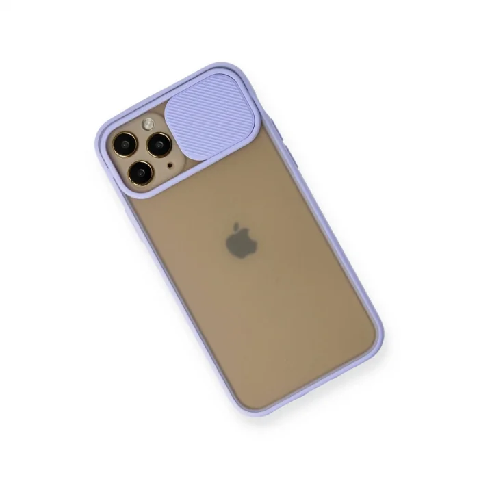 BUĞZ İphone 11 Pro Kılıf Palm Buzlu Kamera Sürgülü Silikon - Lila