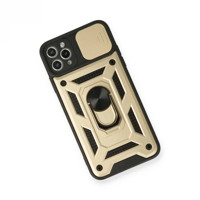 BUĞZ İphone 11 Pro Kılıf Pars Lens Yüzüklü Silikon - Gold