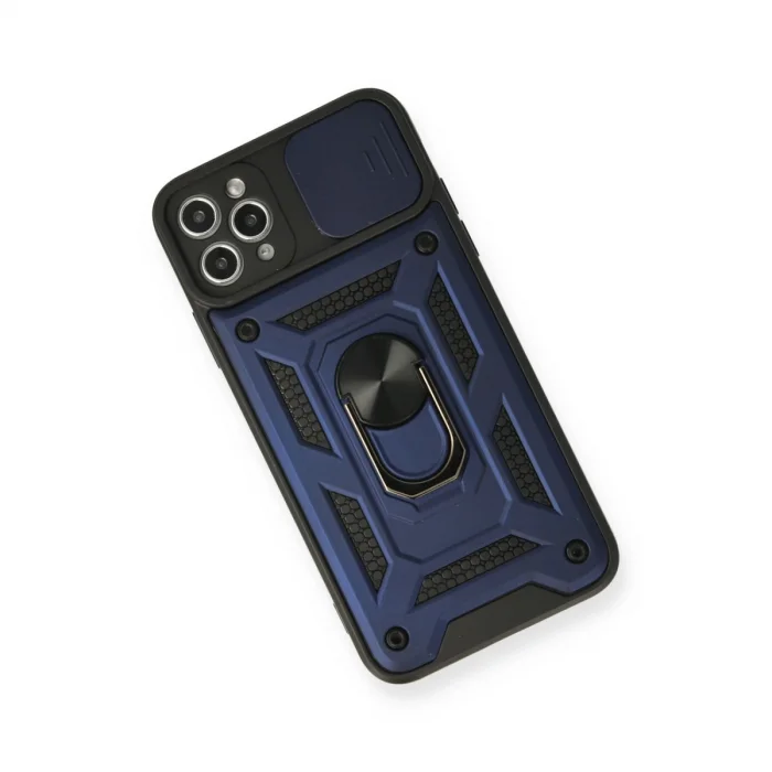 BUĞZ İphone 11 Pro Kılıf Pars Lens Yüzüklü Silikon - Lacivert