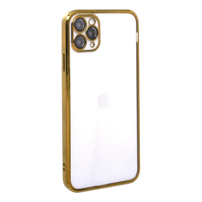BUĞZ İphone 11 Pro Kılıf Razer Lensli Silikon - Gold