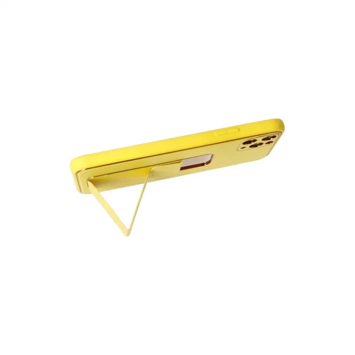 BUĞZ İphone 11 Pro Max Kılıf Coco Deri Standlı Kapak - Sarı