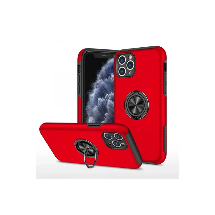 BUĞZ İphone 11 Pro Max Kılıf Elit Yüzüklü Kapak - Kırmızı