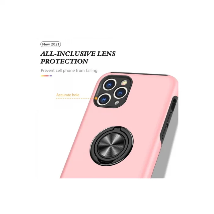 BUĞZ İphone 11 Pro Max Kılıf Elit Yüzüklü Kapak - Pembe