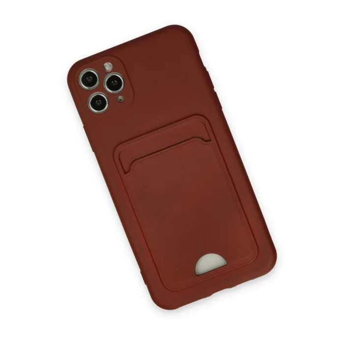 BUĞZ İphone 11 Pro Max Kılıf Kelvin Kartvizitli Silikon - Bordo