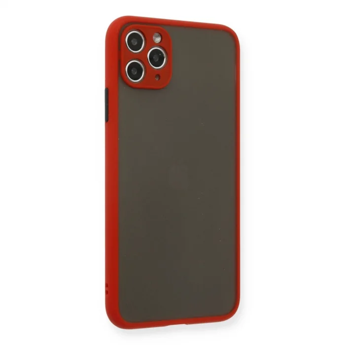 BUĞZ İphone 11 Pro Max Kılıf Montreal Silikon Kapak - Kırmızı