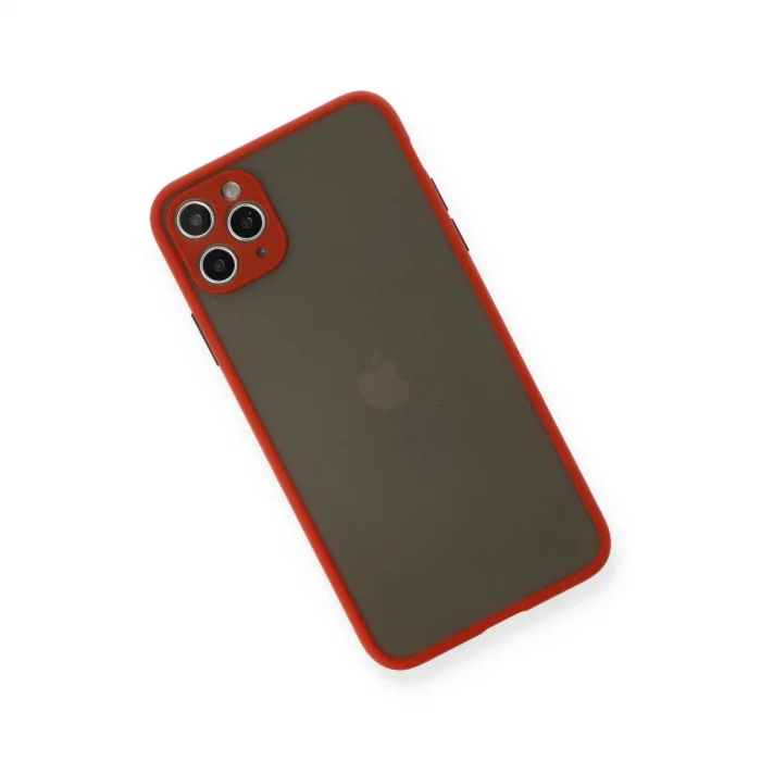 BUĞZ İphone 11 Pro Max Kılıf Montreal Silikon Kapak - Kırmızı