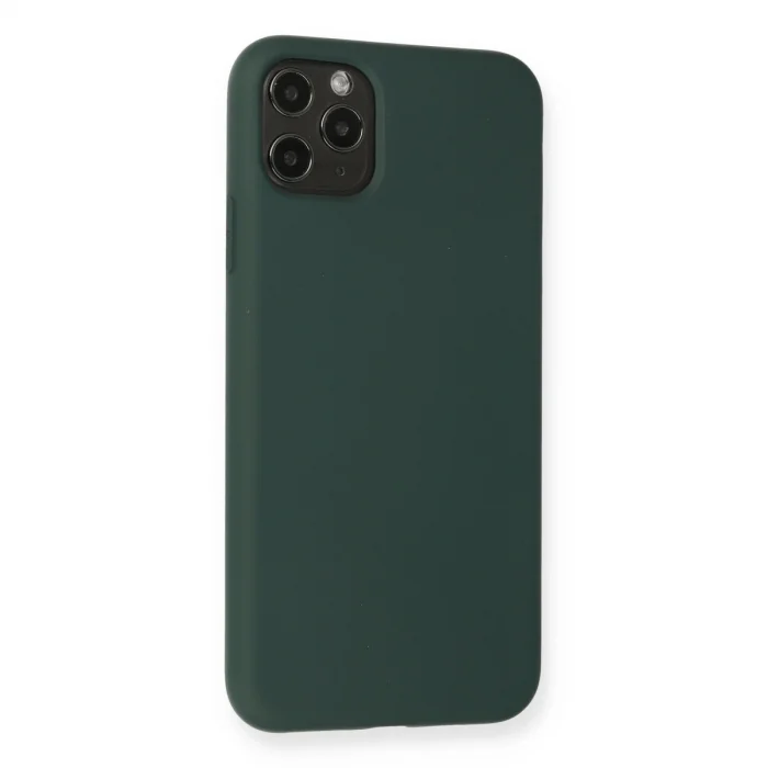 BUĞZ İphone 11 Pro Max Kılıf Nano İçi Kadife Silikon - Koyu Yeşil