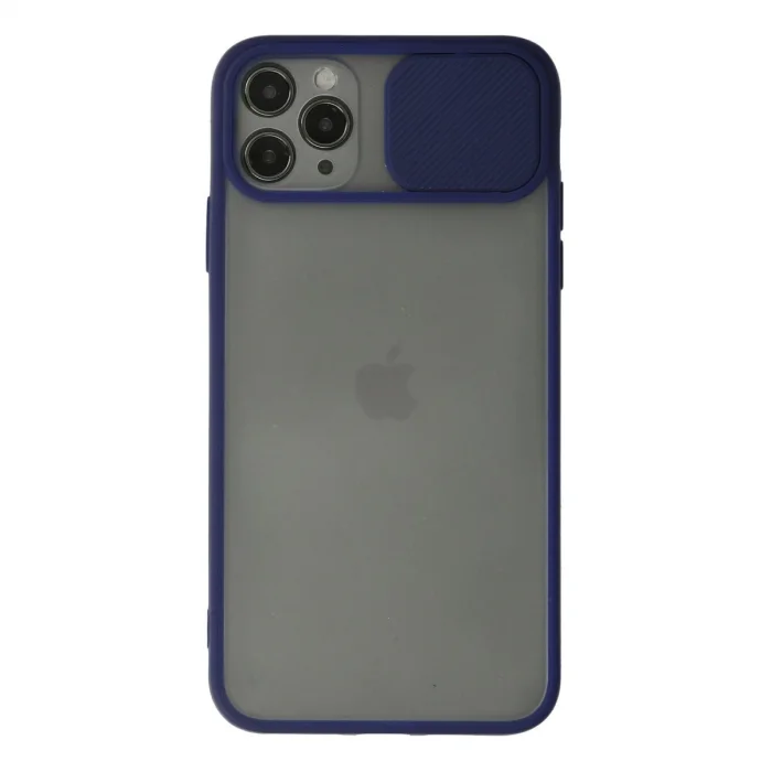 BUĞZ İphone 11 Pro Max Kılıf Palm Buzlu Kamera Sürgülü Silikon - Lacivert