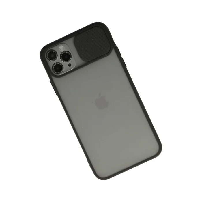BUĞZ İphone 11 Pro Max Kılıf Palm Buzlu Kamera Sürgülü Silikon - Siyah
