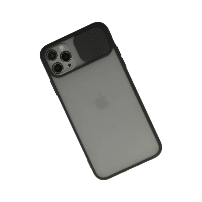 BUĞZ İphone 11 Pro Max Kılıf Palm Buzlu Kamera Sürgülü Silikon - Siyah