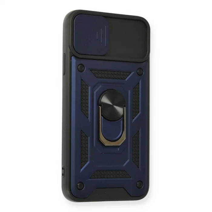 BUĞZ İphone 11 Pro Max Kılıf Pars Lens Yüzüklü Silikon - Lacivert