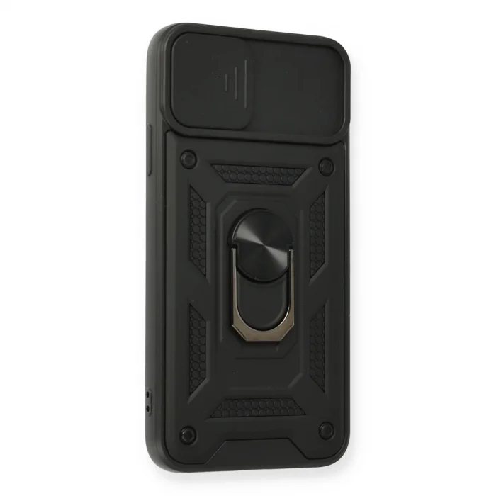 BUĞZ İphone 11 Pro Max Kılıf Pars Lens Yüzüklü Silikon - Siyah