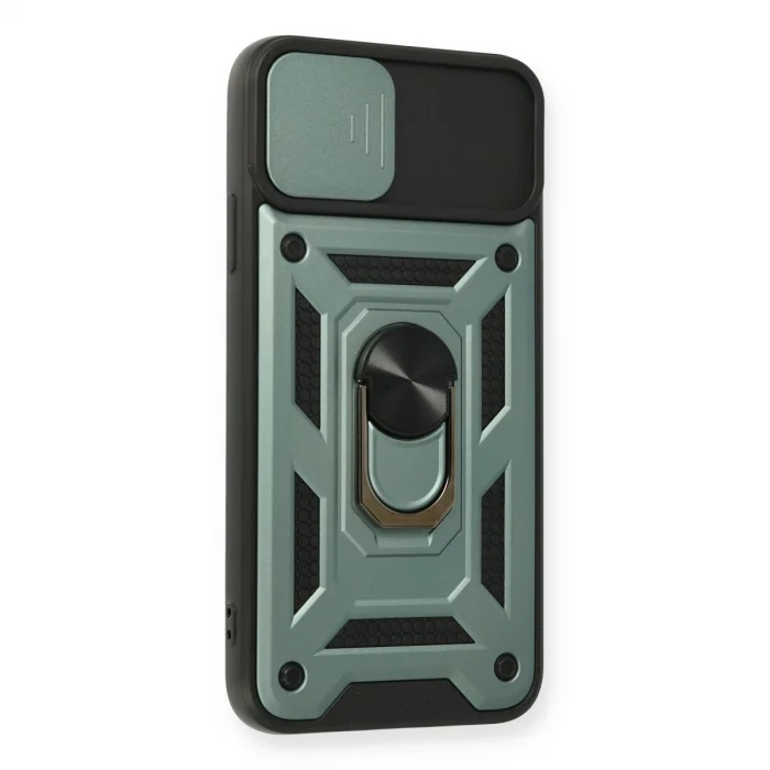 BUĞZ İphone 11 Pro Max Kılıf Pars Lens Yüzüklü Silikon - Yeşil