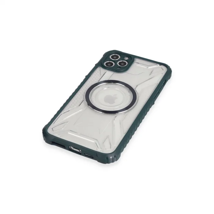 BUĞZ İphone 11 Pro Max Kılıf Prag Magneticsafe Kapak - Koyu Yeşil