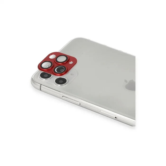 BUĞZ İphone 11 Pro Max Pers Alüminyum Kamera Lens - Kırmızı