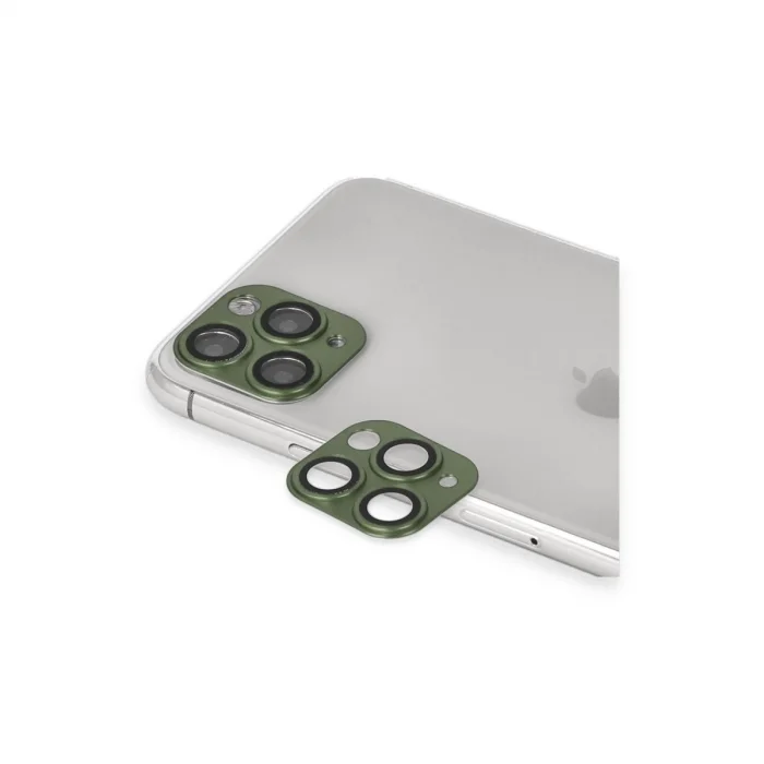 BUĞZ İphone 11 Pro Max Pers Alüminyum Kamera Lens - Yeşil