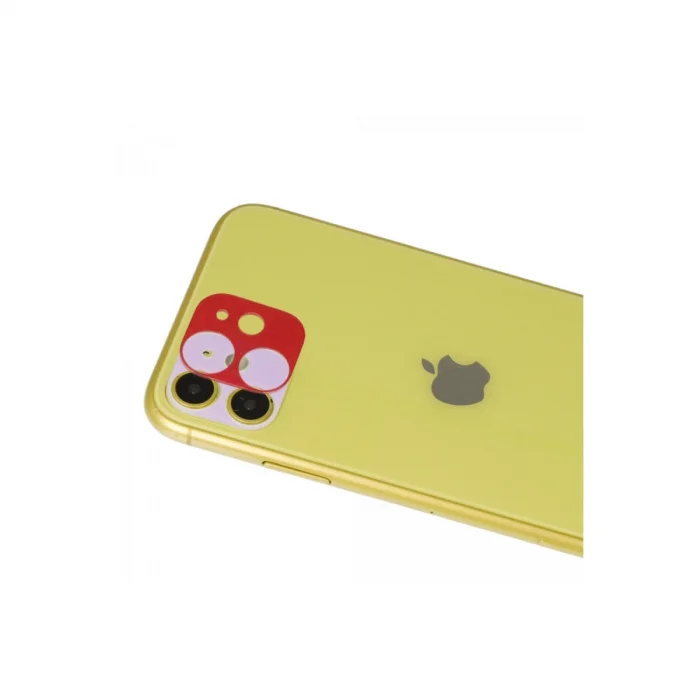 BUĞZ İphone 11 Rainbow Kamera Lens Koruma Cam - Kırmızı