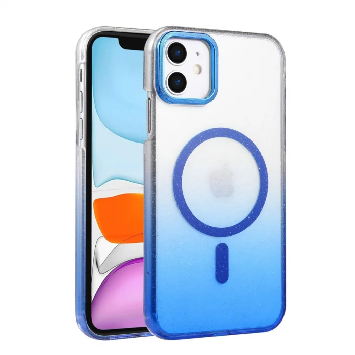 BUĞZ İphone 12 Glossy Magsafe Kapak - Mavi