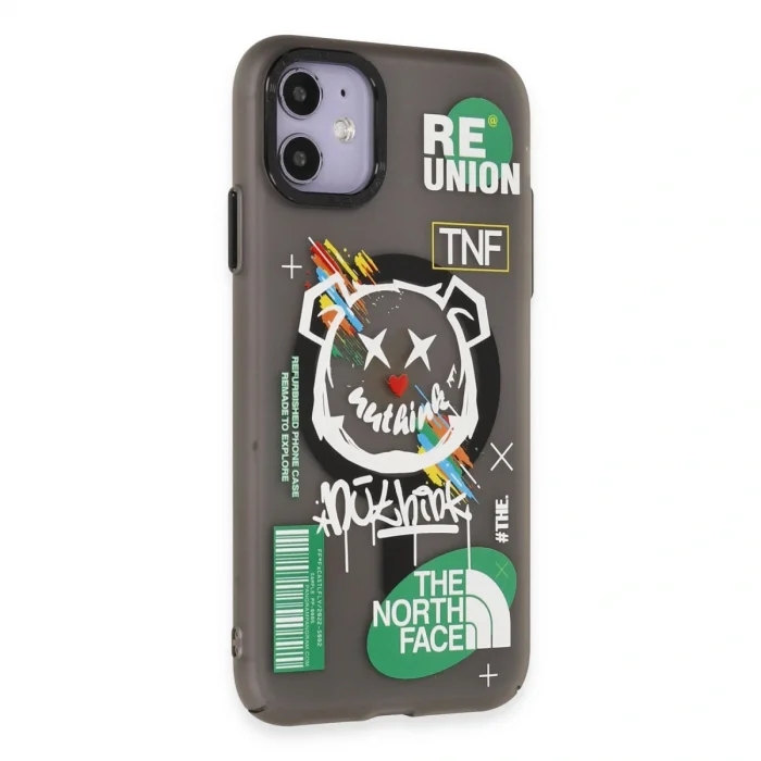 BUĞZ İphone 12 Kılıf Apollo Magneticsafe Desenli Kapak - Apollo Siyah - 2