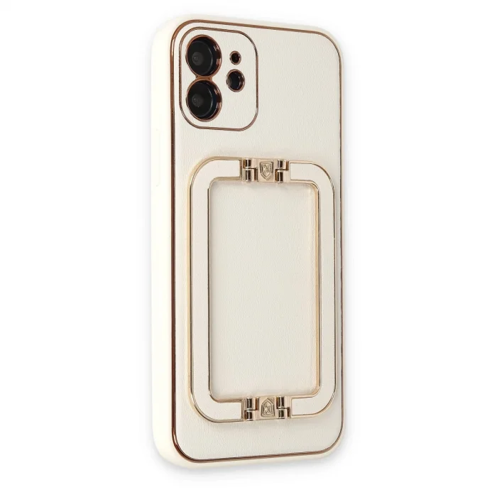 BUĞZ İphone 12 Kılıf Coco Elit Kapak - Beyaz