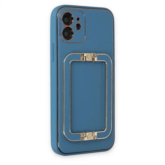 BUĞZ İphone 12 Kılıf Coco Elit Kapak - Mavi