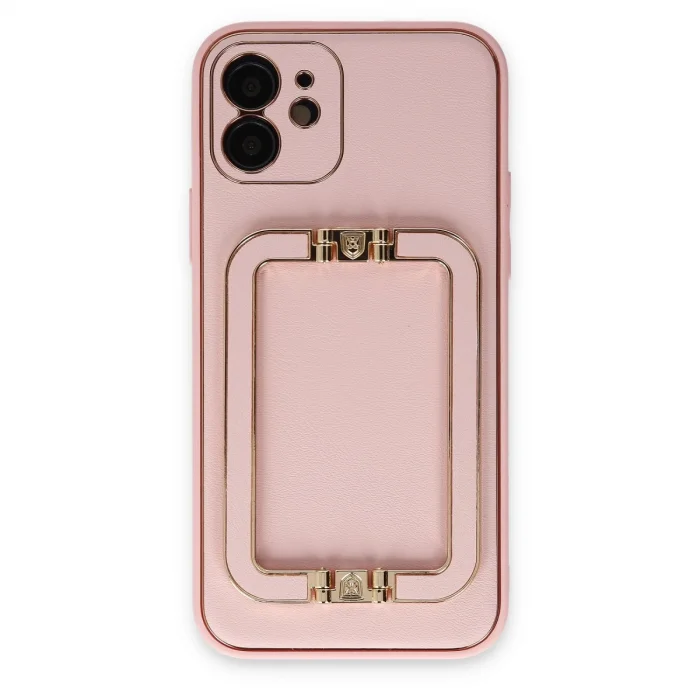 BUĞZ İphone 12 Kılıf Coco Elit Kapak - Pembe