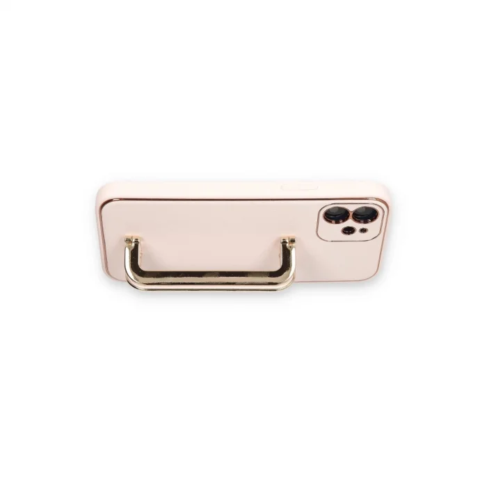 BUĞZ İphone 12 Kılıf Coco Elit Kapak - Pudra
