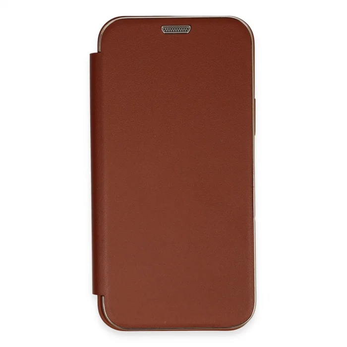 BUĞZ İphone 12 Kılıf Dolpin Kapaklı - Kahverengi