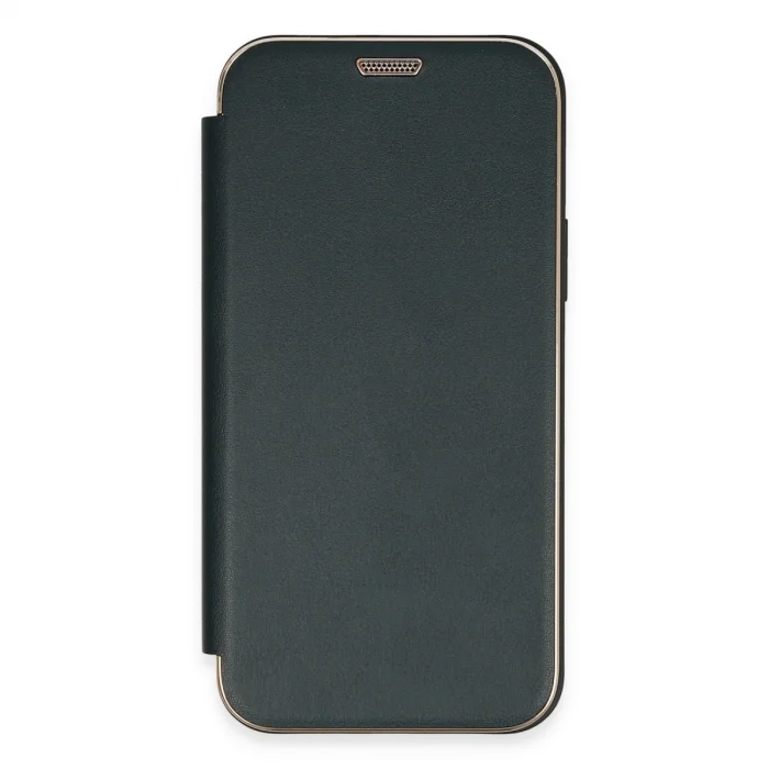 BUĞZ İphone 12 Kılıf Dolpin Kapaklı - Koyu Yeşil