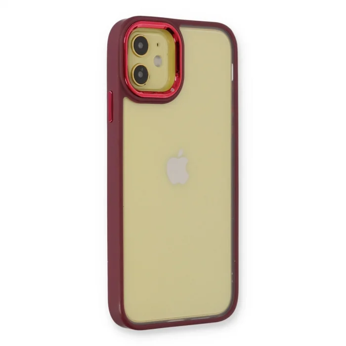 BUĞZ İphone 12 Kılıf Dora Kapak - Kırmızı