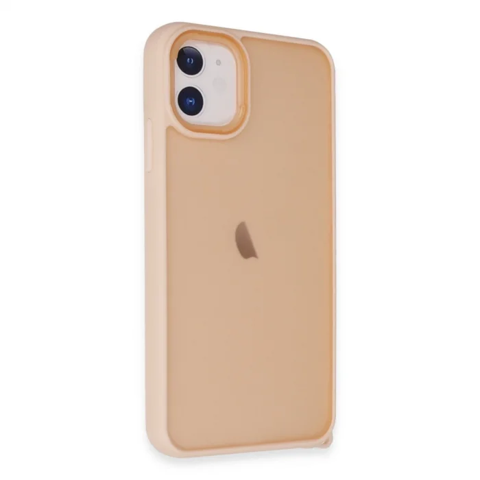 BUĞZ İphone 12 Kılıf Elegant Kapak - Pudra