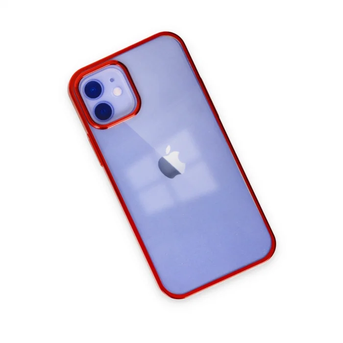BUĞZ İphone 12 Kılıf Element Silikon - Kırmızı