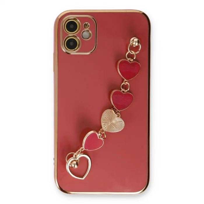 BUĞZ İphone 12 Kılıf Esila Silikon - Kırmızı