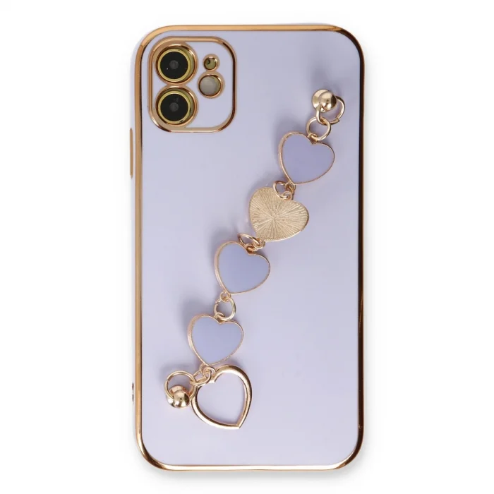 BUĞZ İphone 12 Kılıf Esila Silikon - Lila