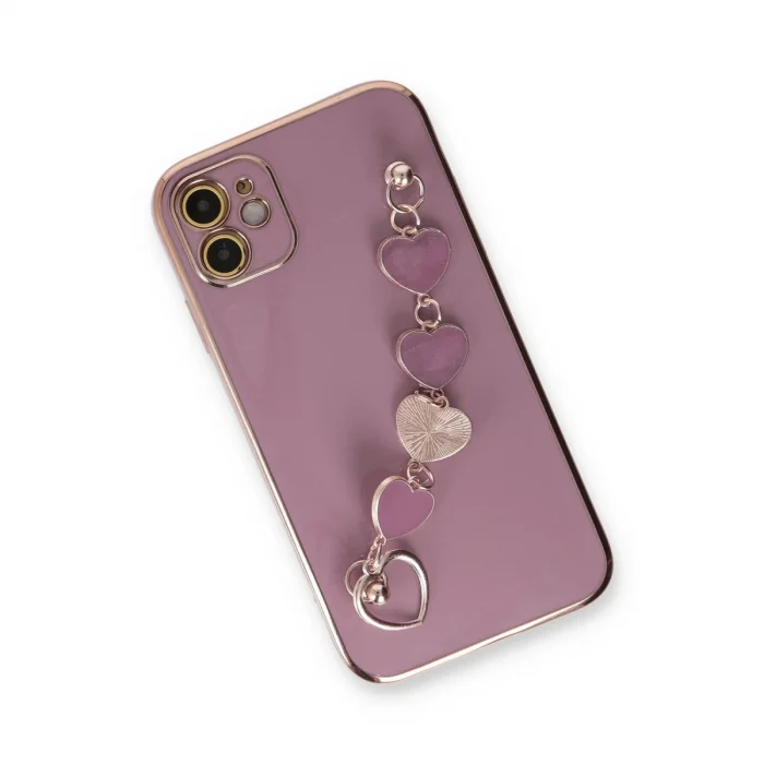 BUĞZ İphone 12 Kılıf Esila Silikon - Mor