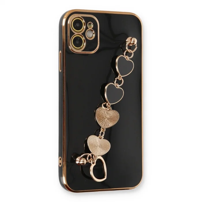 BUĞZ İphone 12 Kılıf Esila Silikon - Siyah