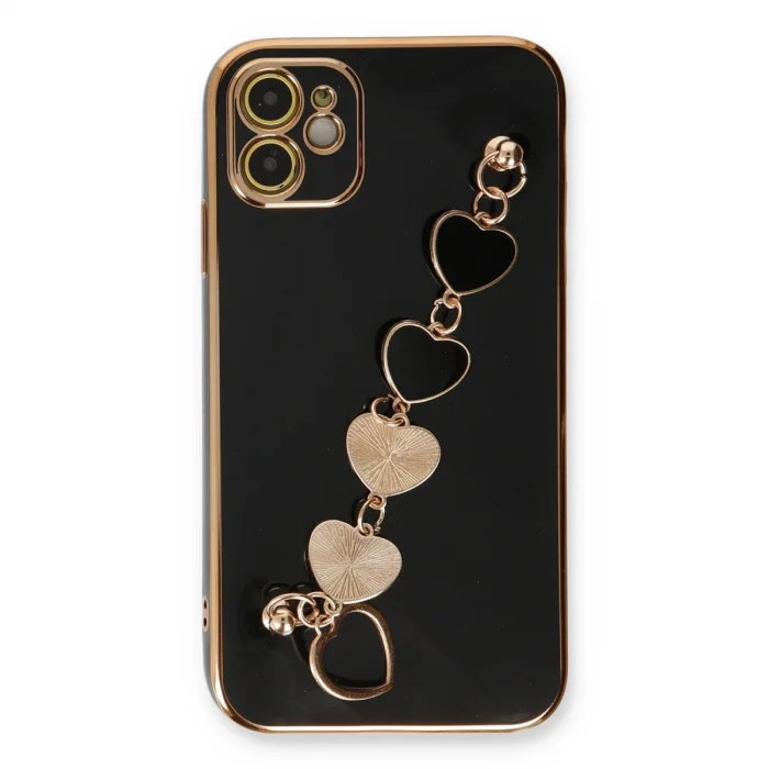 BUĞZ İphone 12 Kılıf Esila Silikon - Siyah