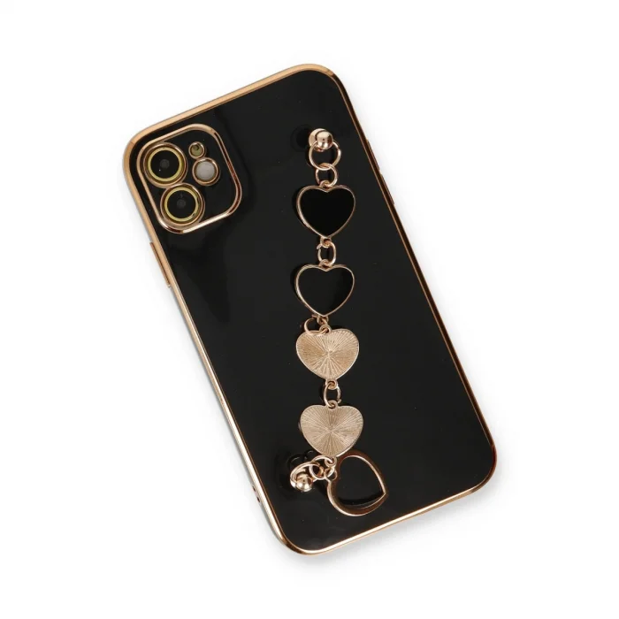 BUĞZ İphone 12 Kılıf Esila Silikon - Siyah