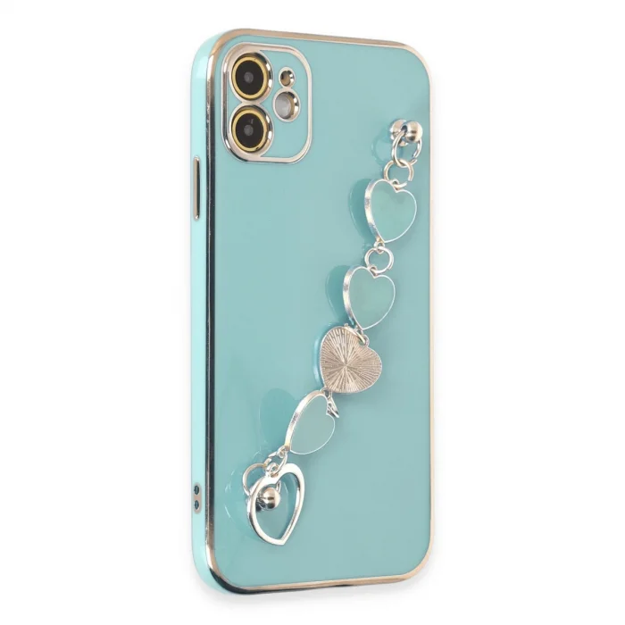 BUĞZ İphone 12 Kılıf Esila Silikon - Su Yeşili