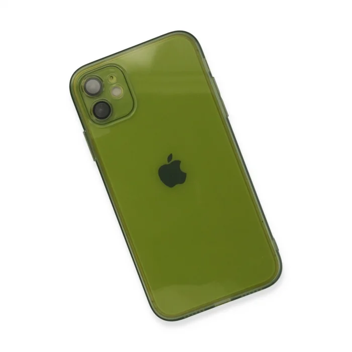 BUĞZ İphone 12 Kılıf Fly Lens Silikon - Yeşil